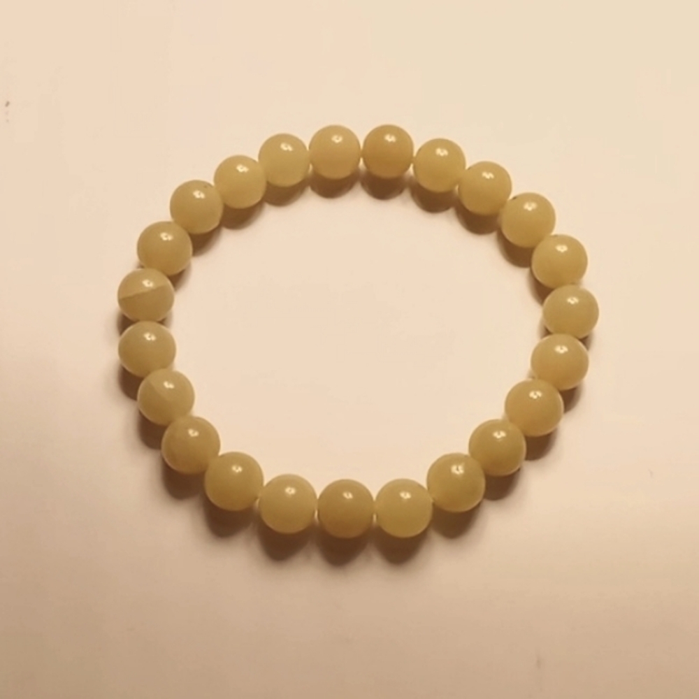 Yellow Jade Quartz Gemstone Stretch Bracelet